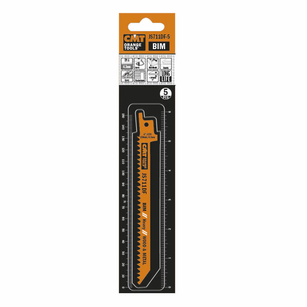 Tigersågblad CMT Orange Tools Trä/metall 150mm BIM Heavy 5 st JS711DF-5