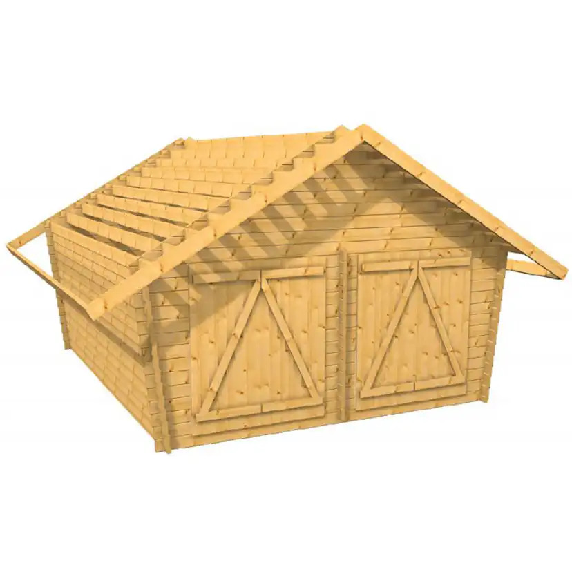 Timmerlada LP Garden U16 16 m² Förråd med Täta Väggar i Obehandlat Trä