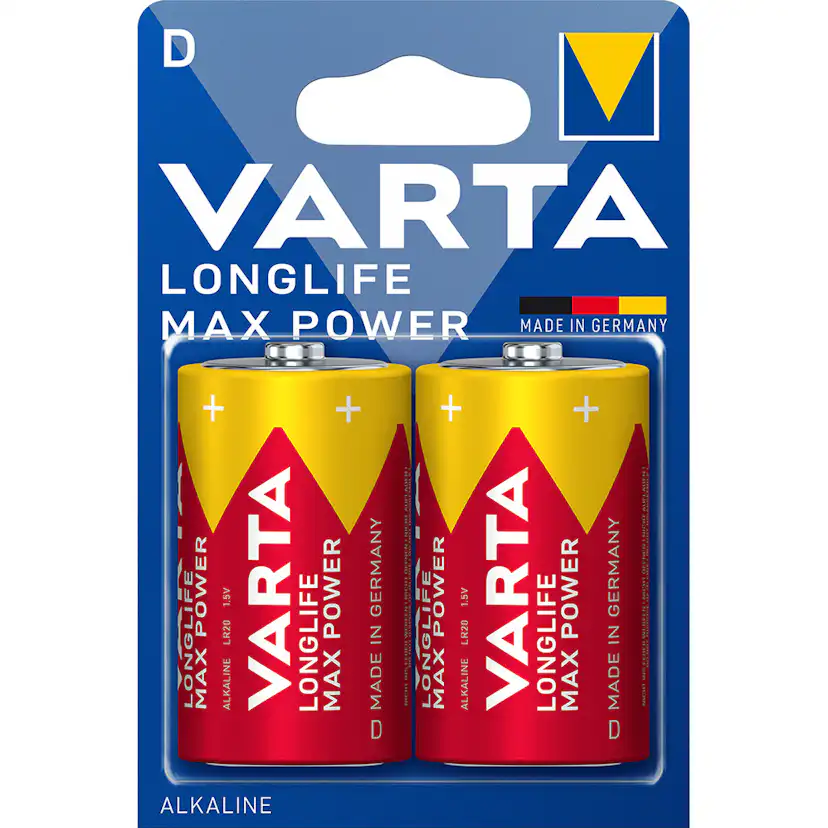 Batteri VARTA Alkaliska Max Power LR20/D 2-Pack
