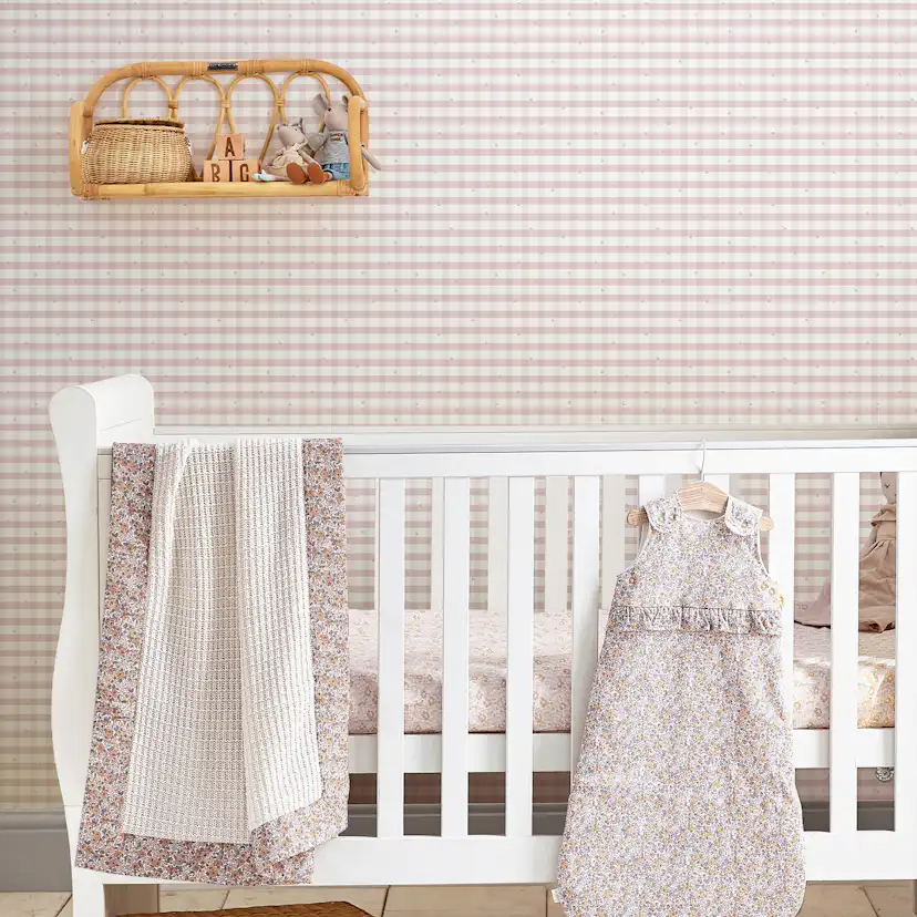 Tapet Laura Ashley Gingham Pale Amethyst Purple 119865
