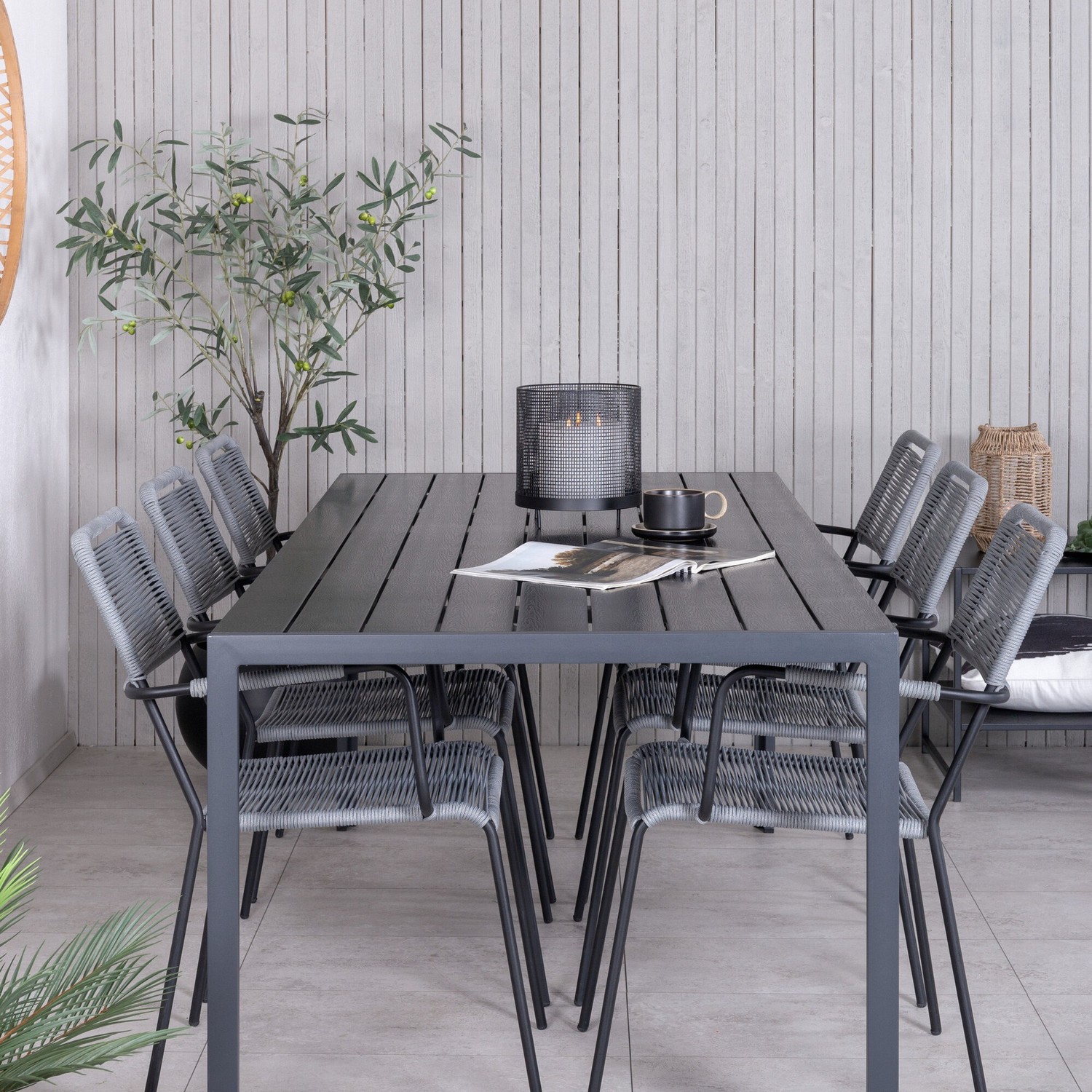 Matgrupp Utomhus Venture Home Bront med 6 Leon Trädgårdsstolar