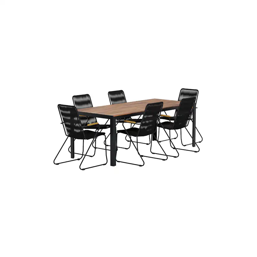 Matgrupp Utomhus Venture Home Bois 90x205 cm med 6 st Bois Trädgårdsstolar