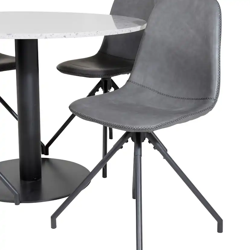 Matgrupp Venture Home Roxanna med 4 Pobbie Stolar med Snurrfunktion Konstläder Runt