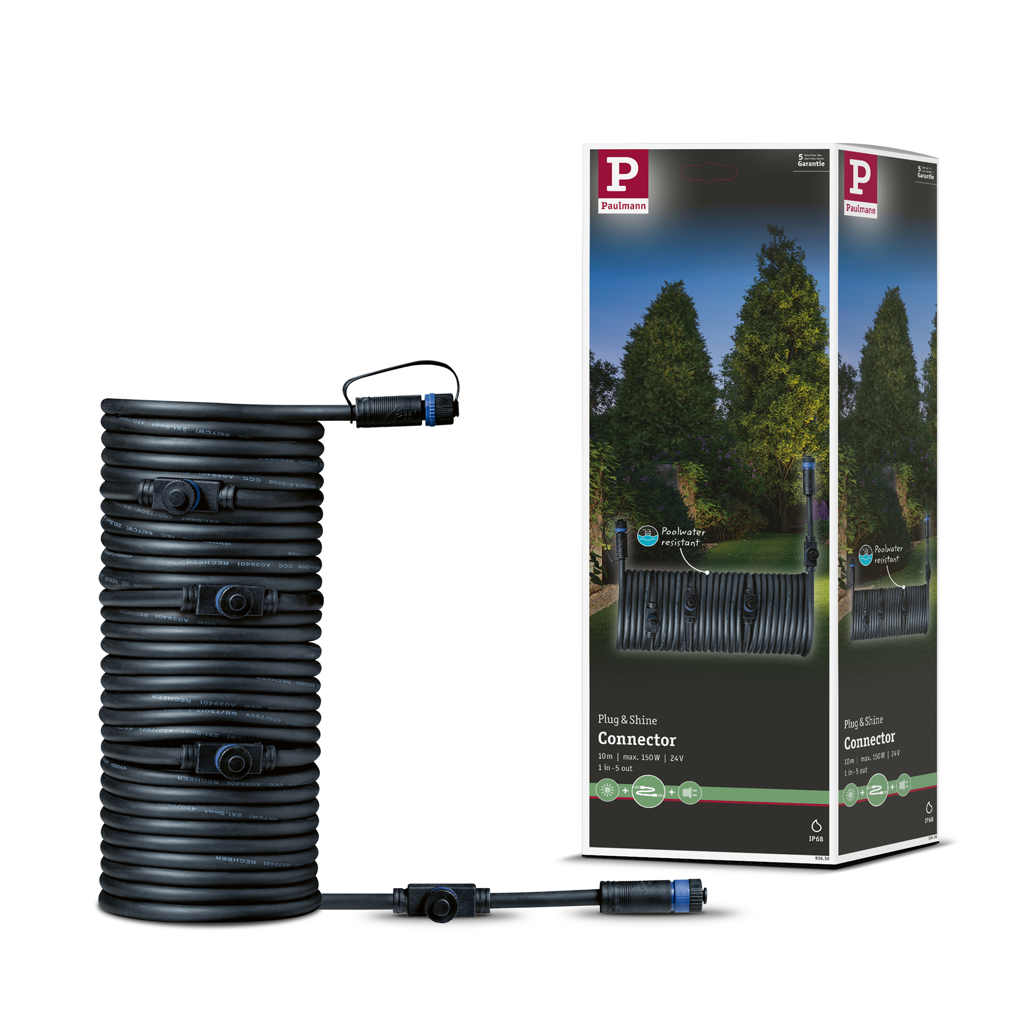 Anslutningskabel Paulmann Plug & Shine IP68 1in-1ut
