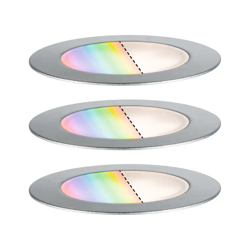 LED Infälld Markbelysning Paulmann Plug & Shine Smart Home Zigbee 3.0 Floor Profil IP67 RGBW+ 2W 3-pack