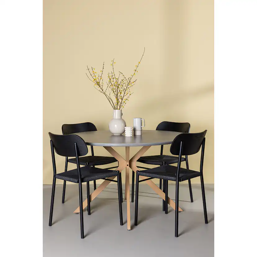 Matgrupp Venture Home Piazza Ø120 cm med 4st Polly Matstolar