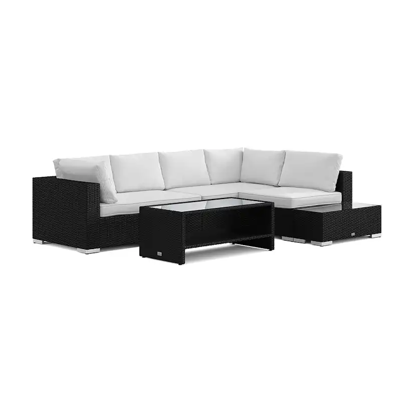 Loungegrupp Comfort Garden Bahamas utesoffa 5-sits vändbar schäslong med avslut och bord med hylla