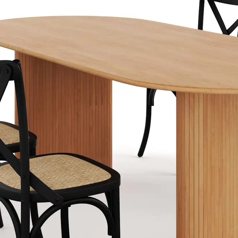 Matgrupp Basic Home Noira Ovalt Matbord 220 cm med 6 Kalb Matstol