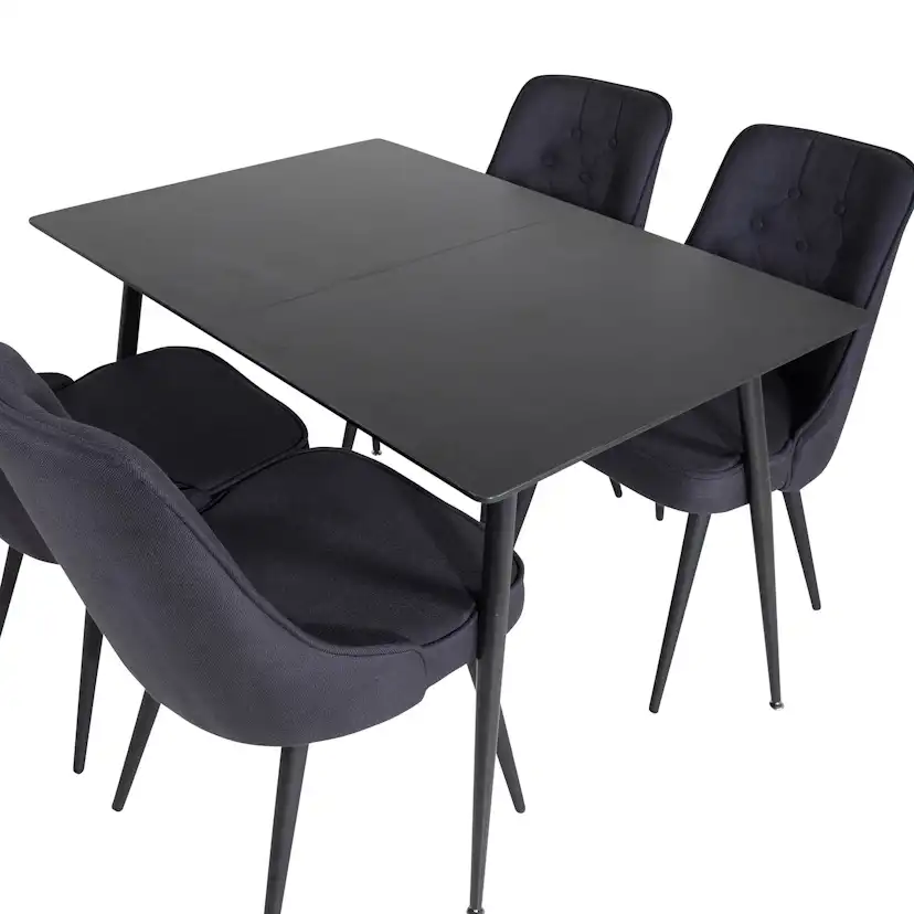 Matgrupp Venture Home Silvia med Iläggsskiva och 4 Vera Stolar