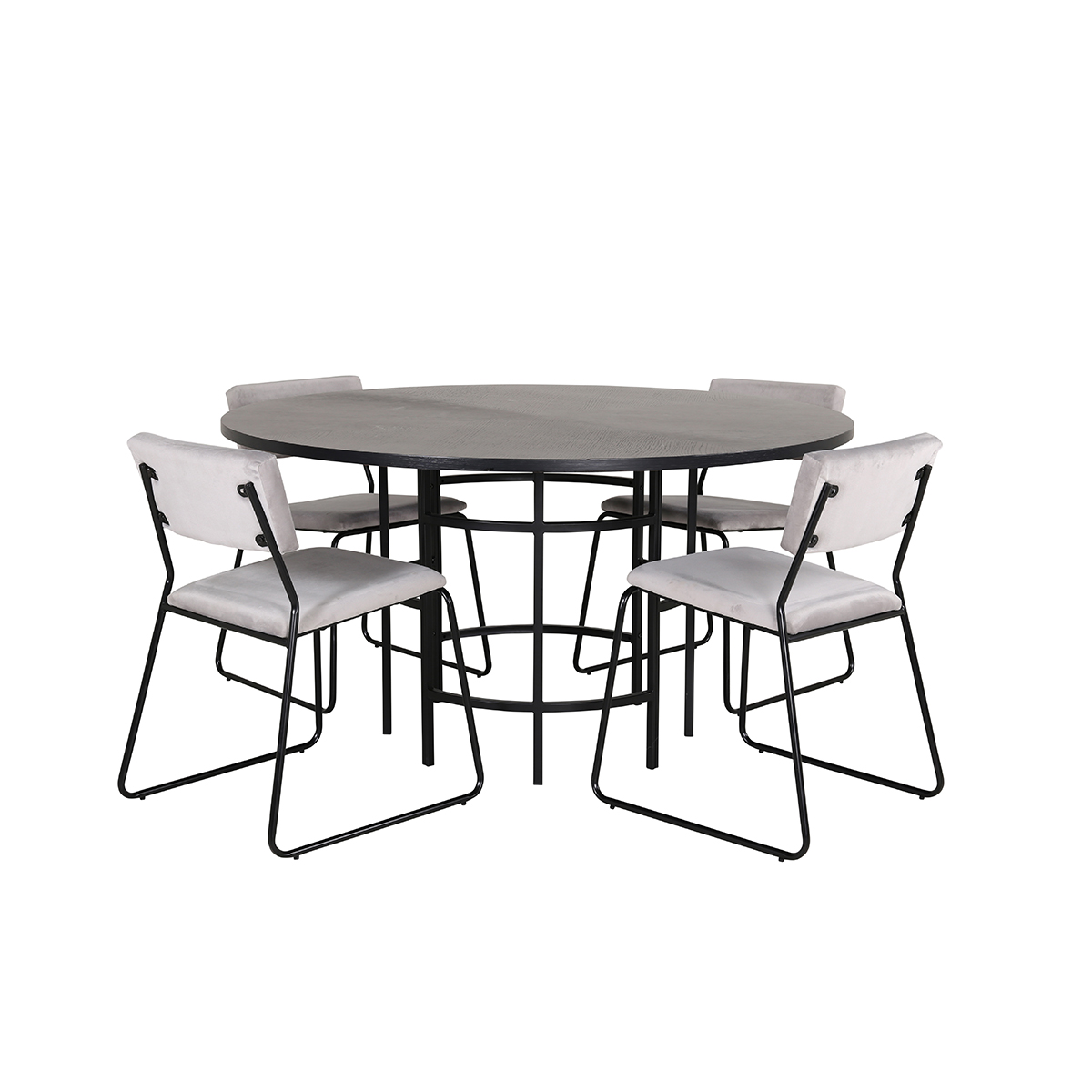Copenhagen - Dining Table round - Black / Black+Kenth Chair Grå/Svart