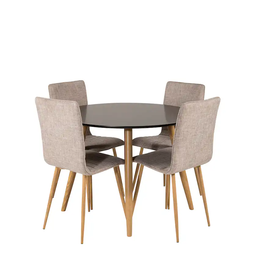 Matgrupp Venture Home Plaza Ø100 cm med 4st Windu Matstolar