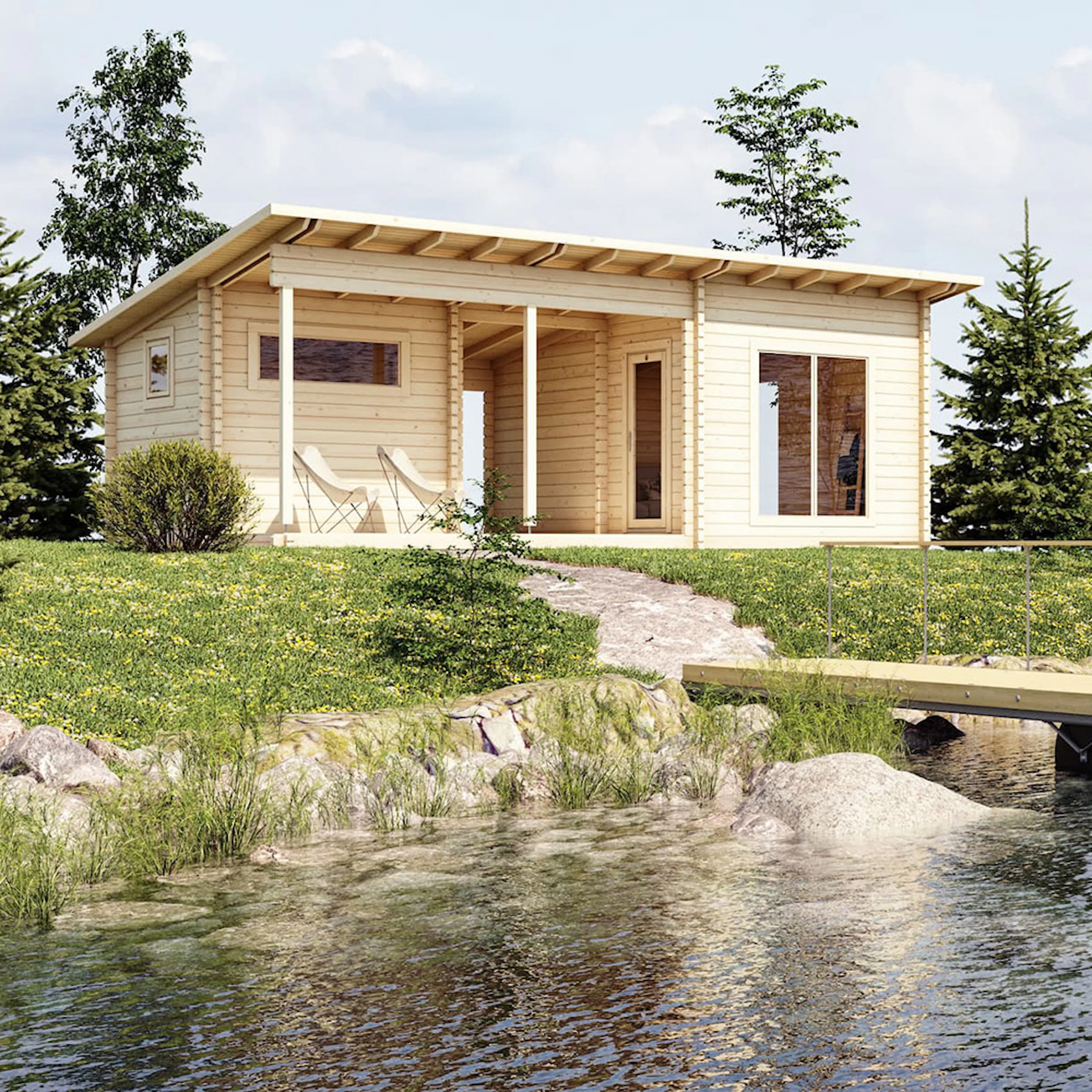 Attefallshus Luoman Lillevilla Kiuru 19,4 m² med Pulpettak