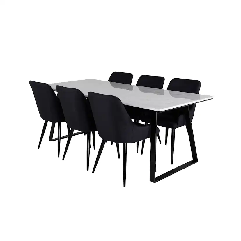 Matgrupp Venture Home Estelle med 6 Plake Fåtöljer PolyEstelletyg