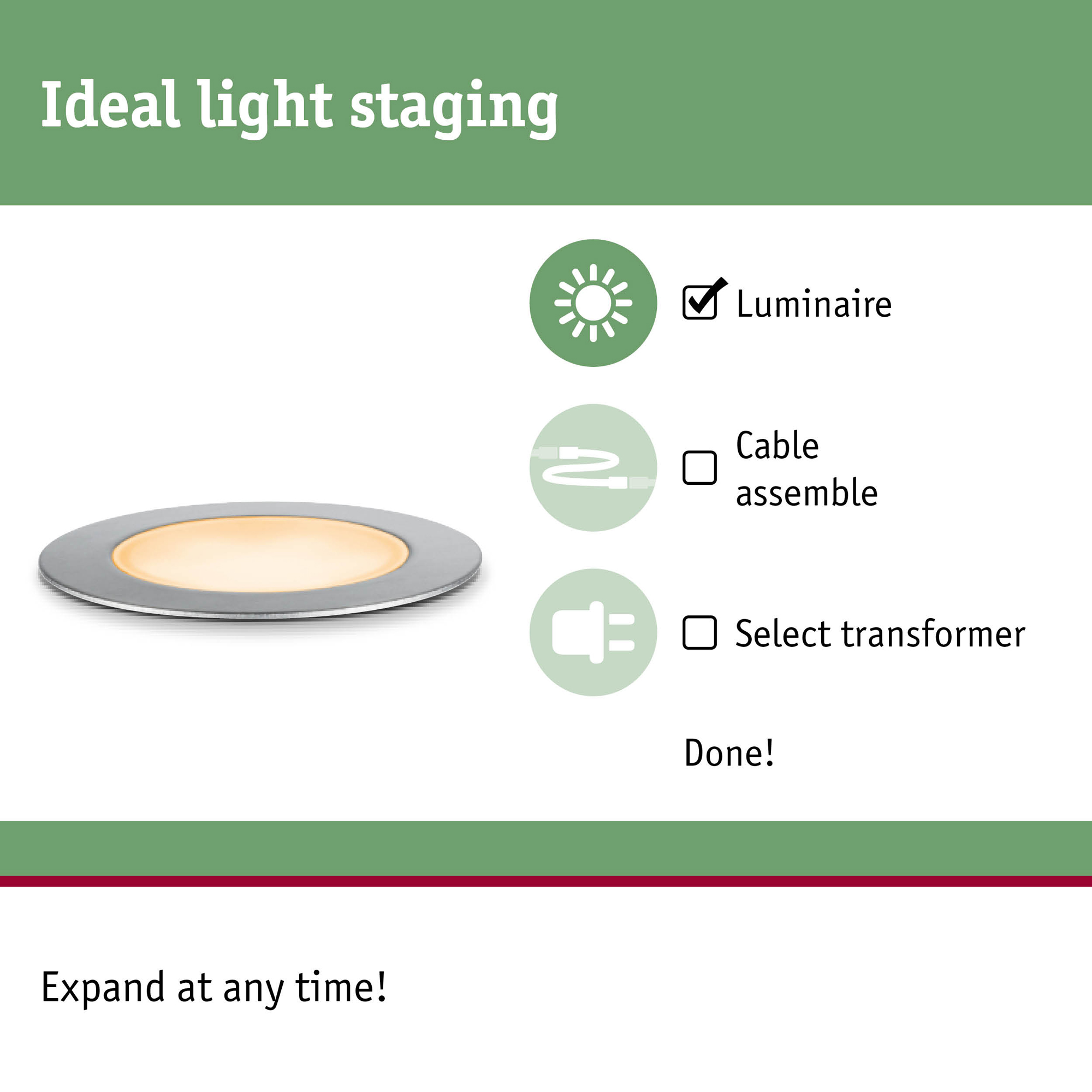 LED Infälld Markbelysning Paulmann Plug & Shine Floor Profil Spot Insektsvänlig IP67 2W