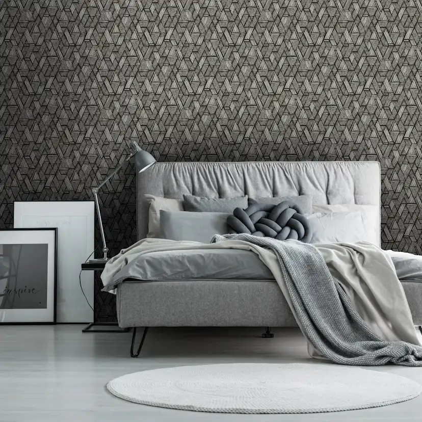 Tapet WOW Ethnic Stitch Svart/Vit