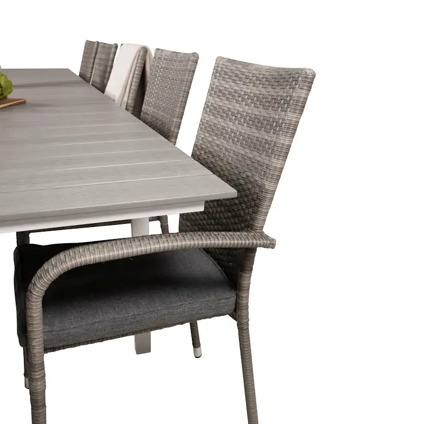 Levels Dining Table 224/324*100 - White Alu / Grey Aintwood Vit/Grå