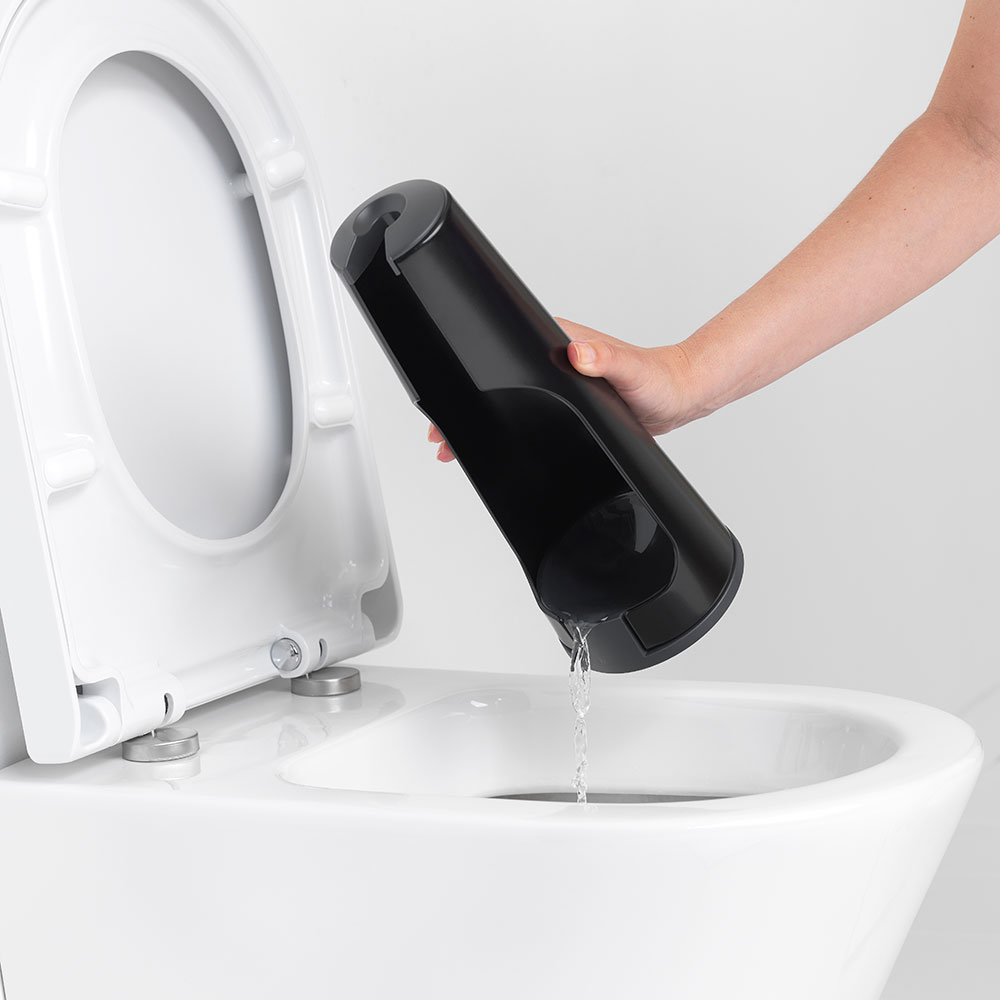 Toalettborste Brabantia med hållare för golv med plasthandta Färg: Matt Svart
