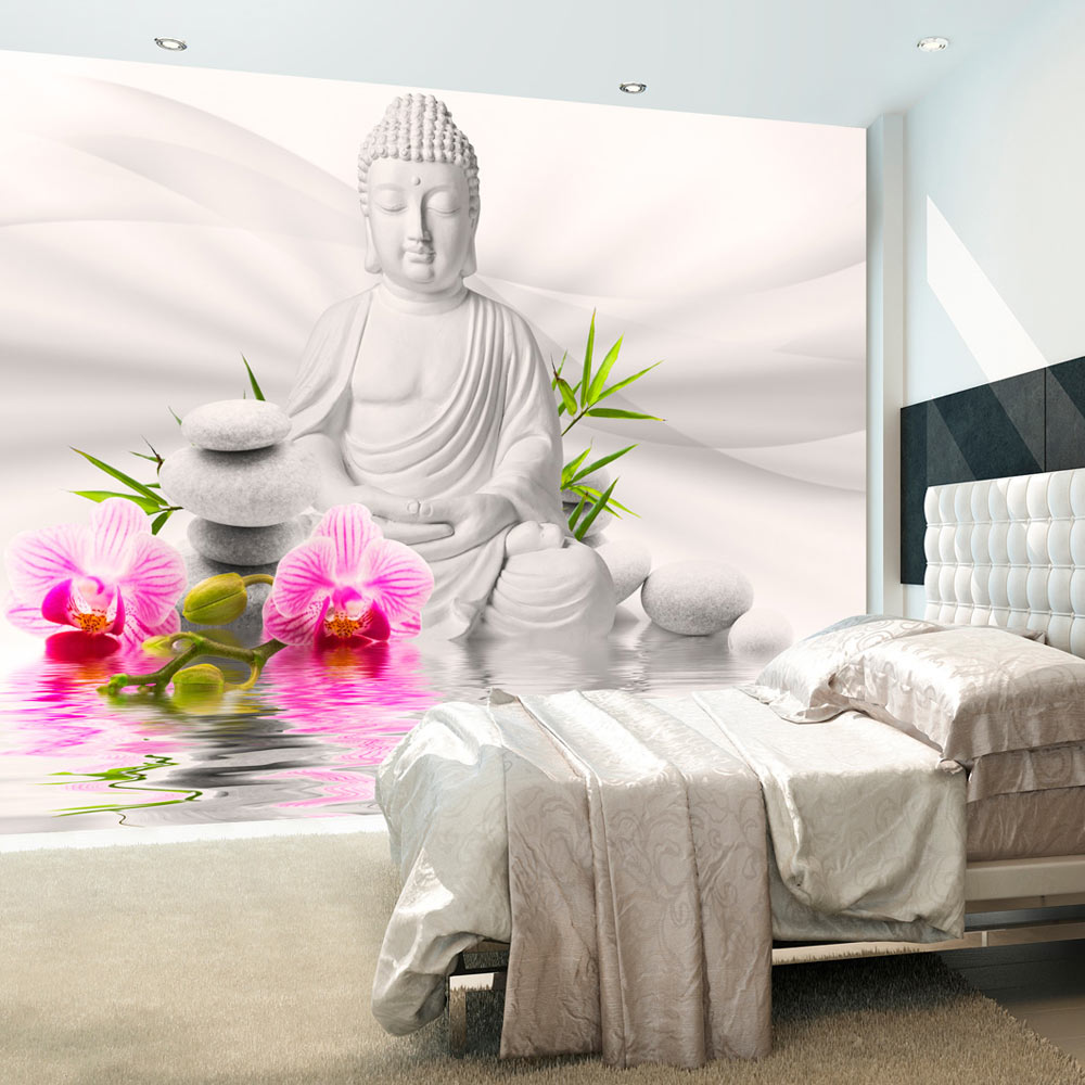 Fototapet Arkiio Självhäftande Buddha And Orchids