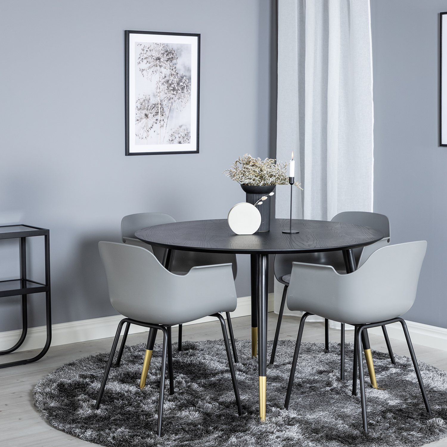 Matgrupp Venture Home Dipp Ø115 cm med 4 Comfort Stolar