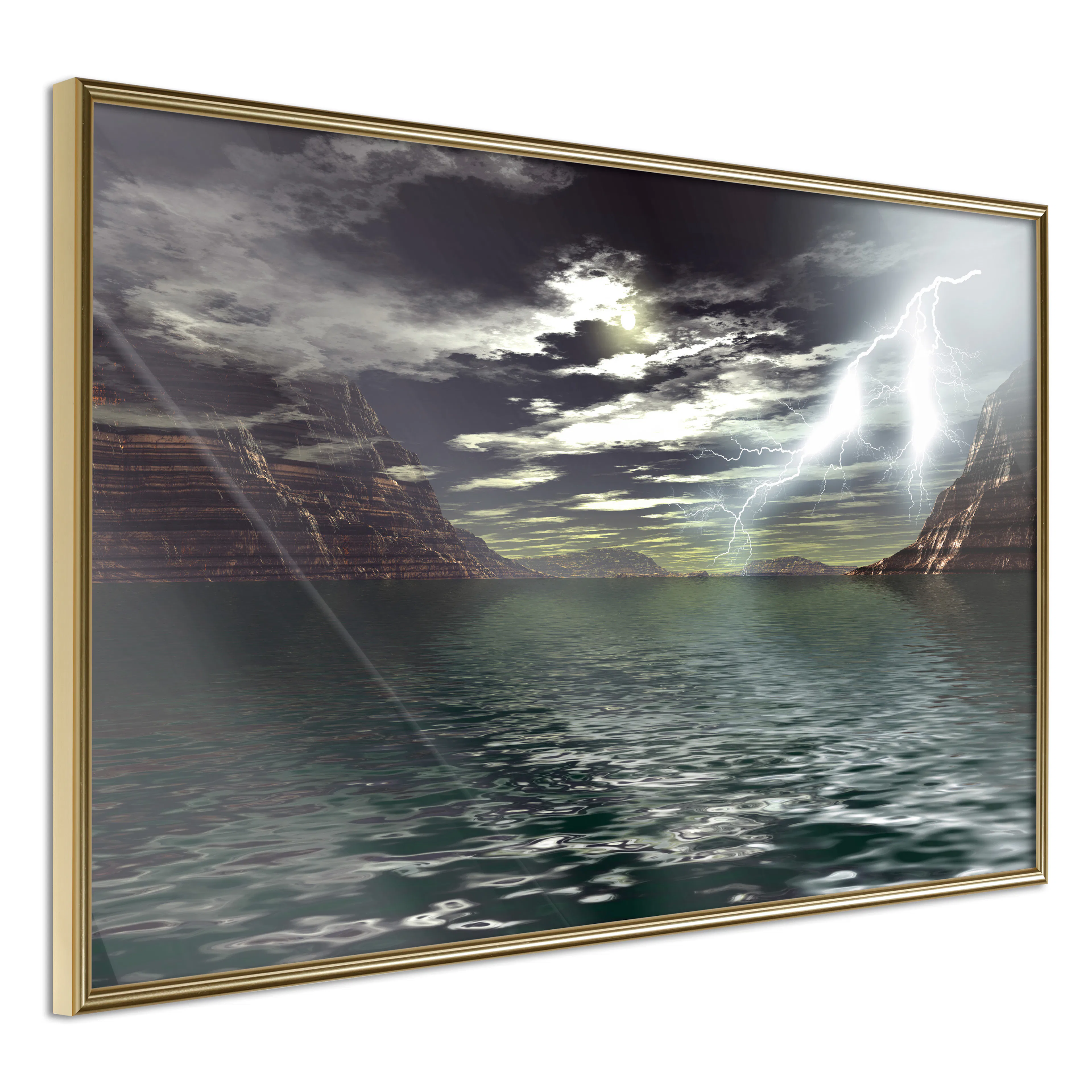 Poster Artgeist Affisch Storm on the Lake