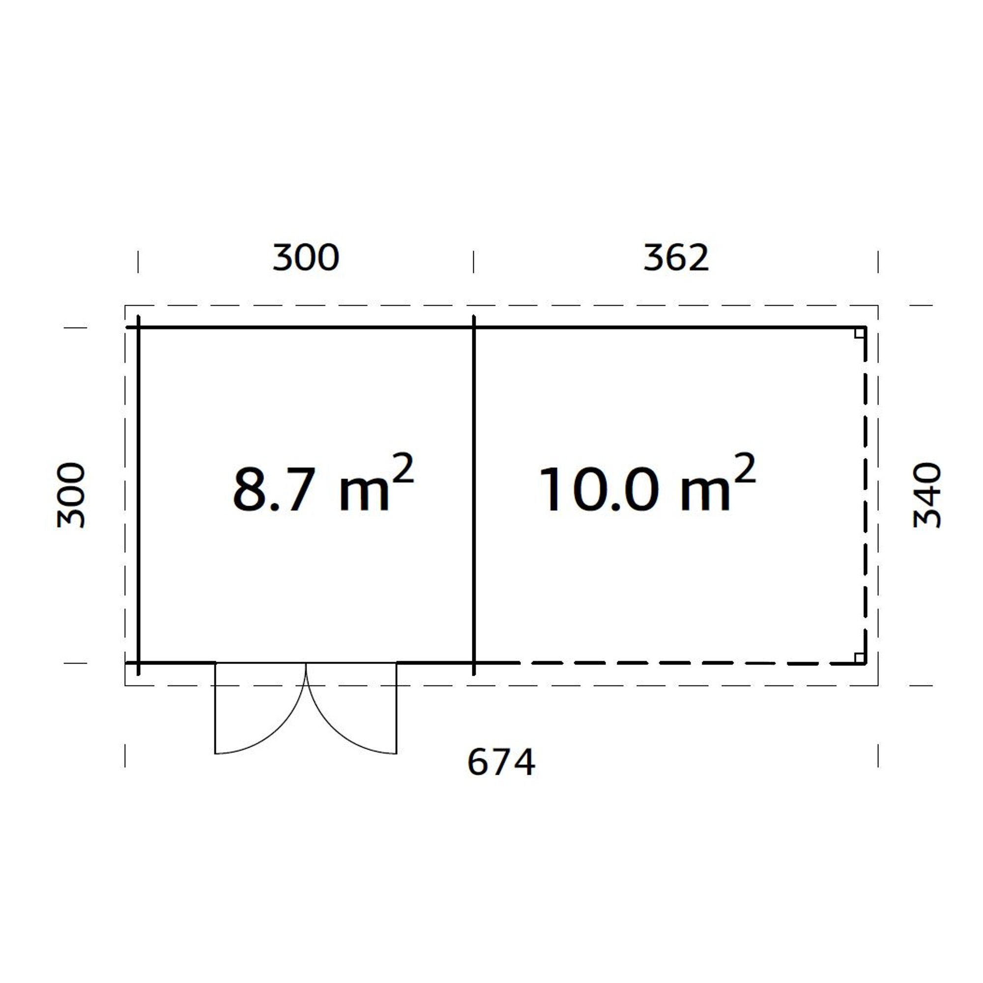 Ella 8,7+10,0 m2 Brun dippad