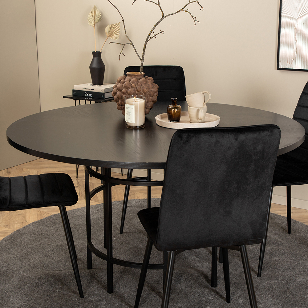Copenhagen - Dining Table round - Black / Black+Windu Lyx Ch Svart