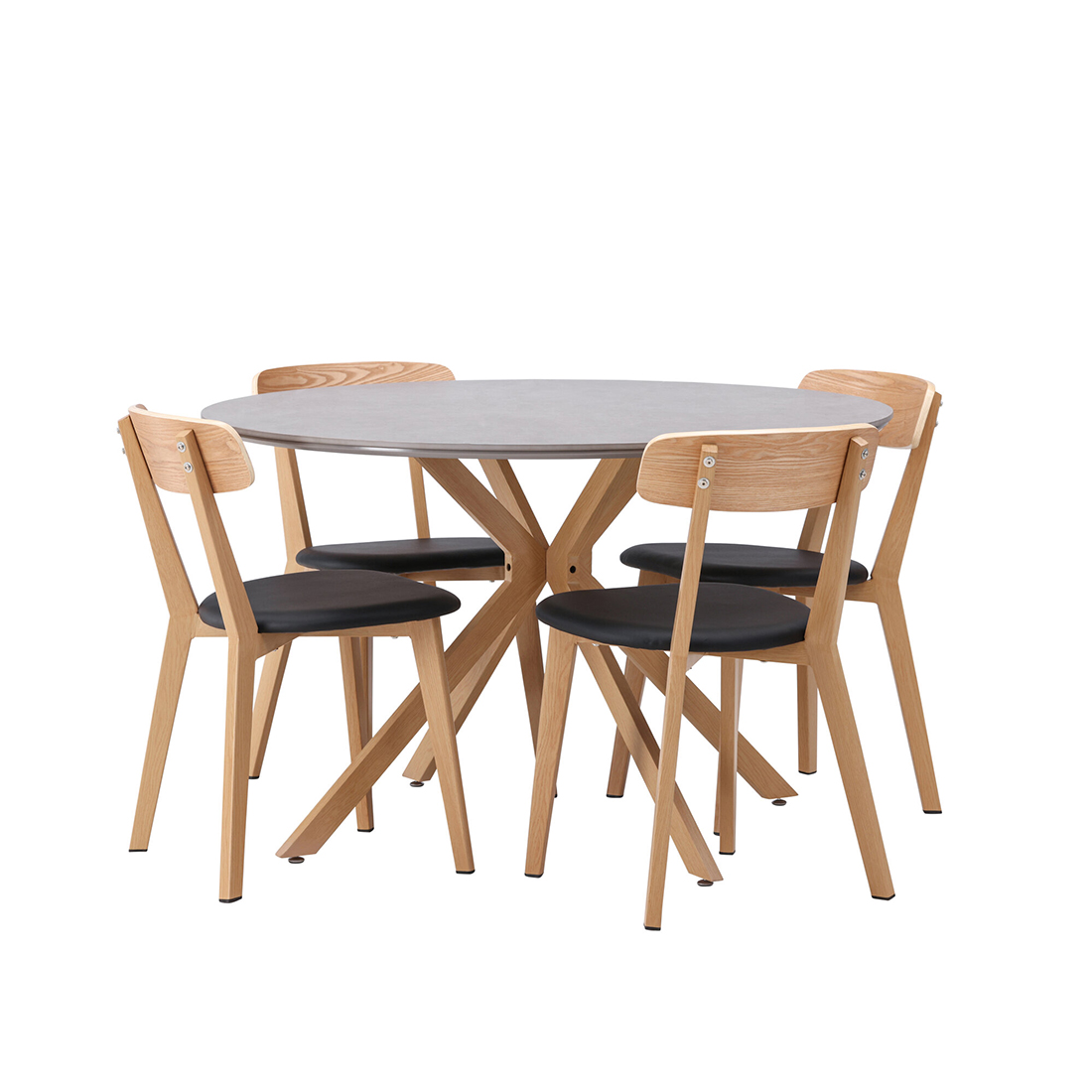 Matgrupp Venture Home Piazza Ø120 cm med 4st Sanjos Matstolar