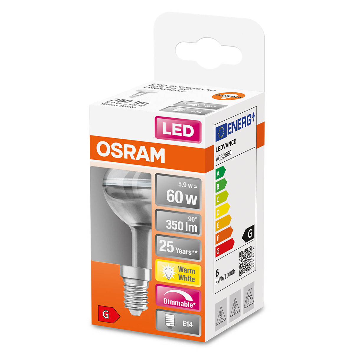 LED-Lampa Osram R50 (60) E14 Dim 36gr 927