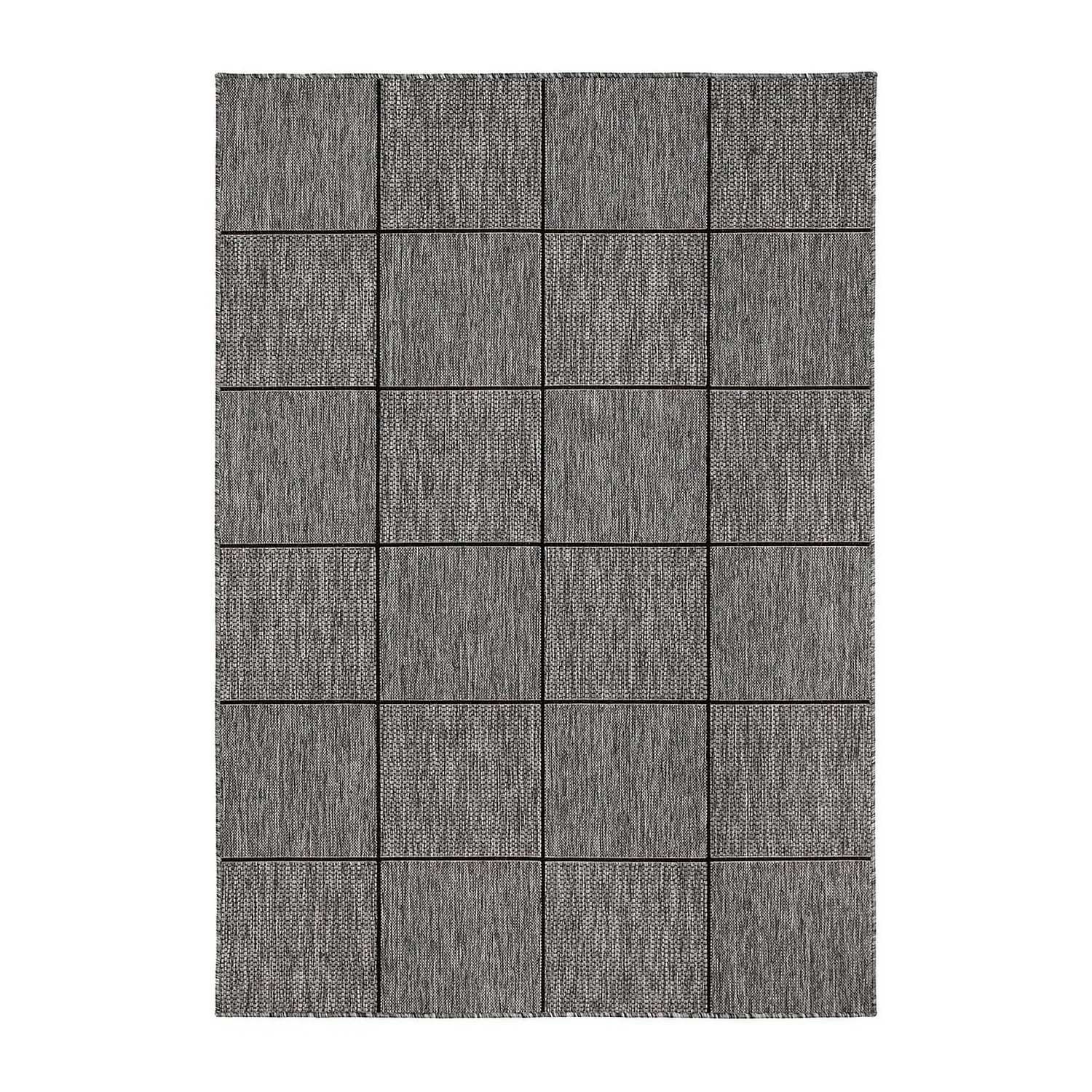 Flatvävd Matta KM Carpets Madrid Square Grå/Svart