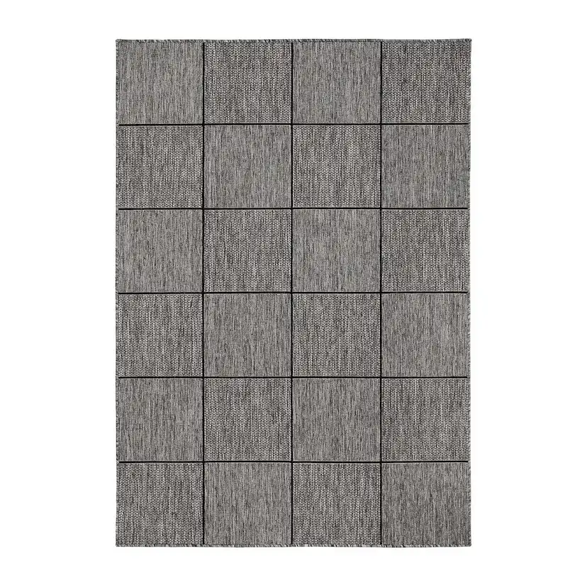 Flatvävd Matta KM Carpets Madrid Square Grå/Svart