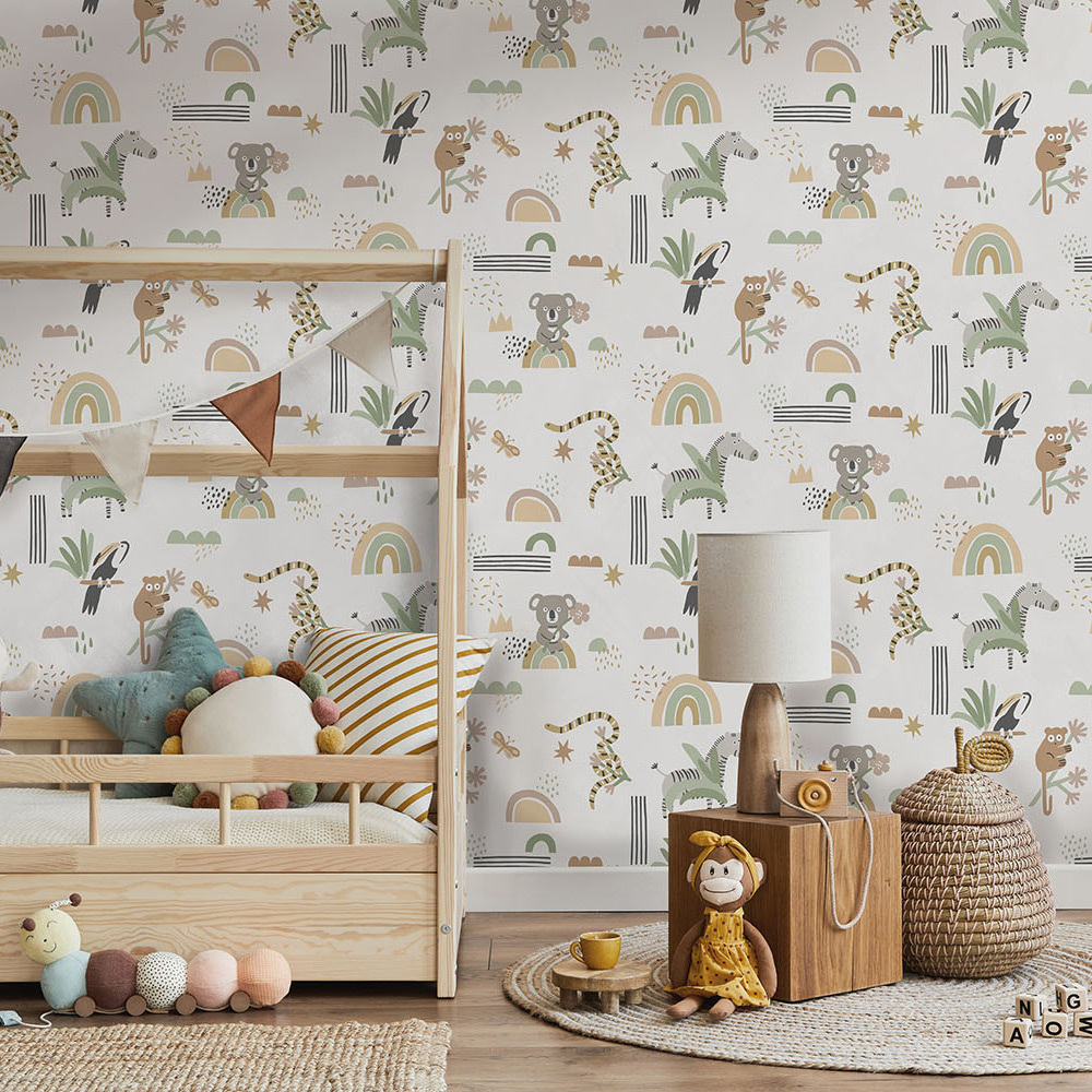 Tapet Holden Dream Catcher Abstract Animals Sage Beige 13351