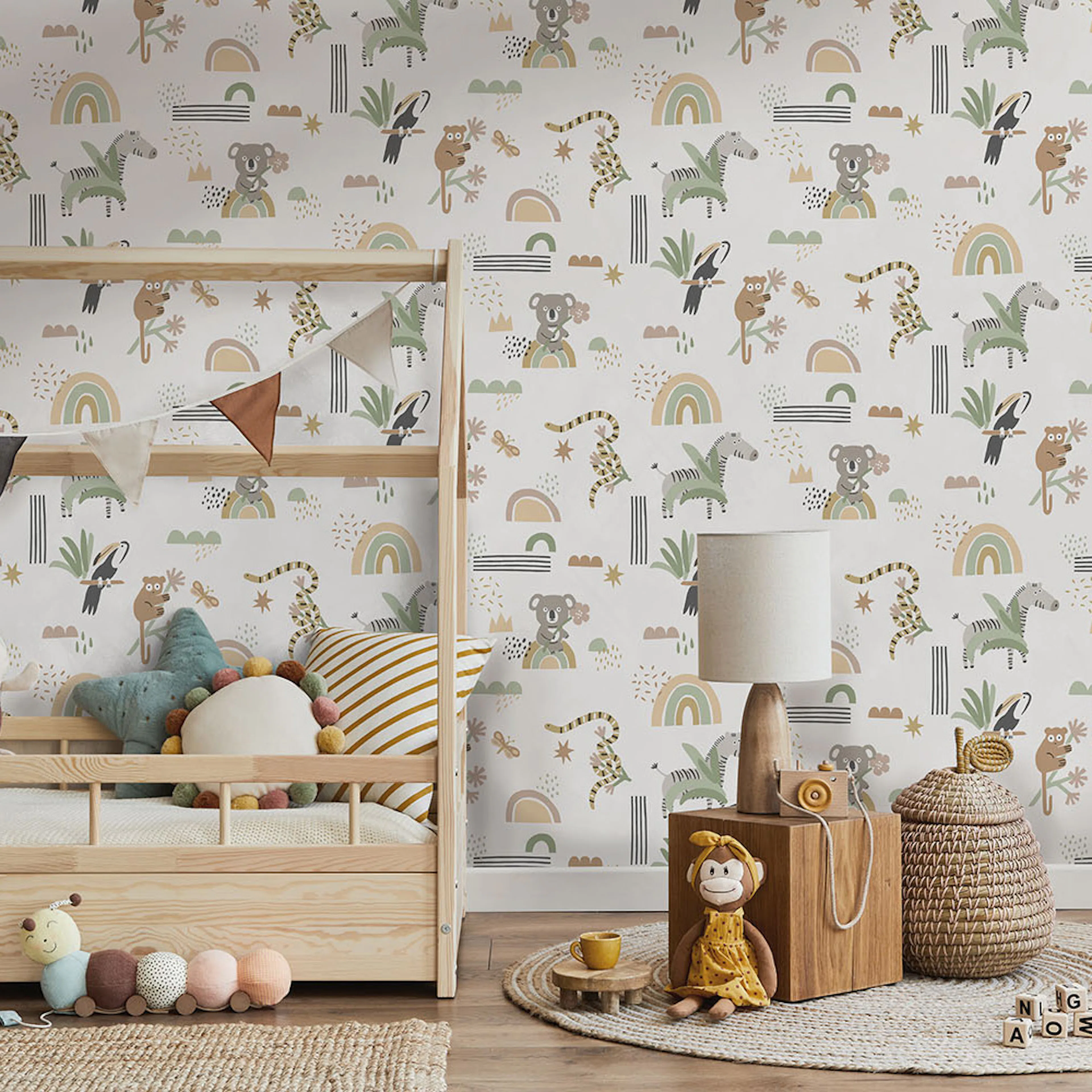 Tapet Holden Dream Catcher Abstract Animals Sage Beige 13351