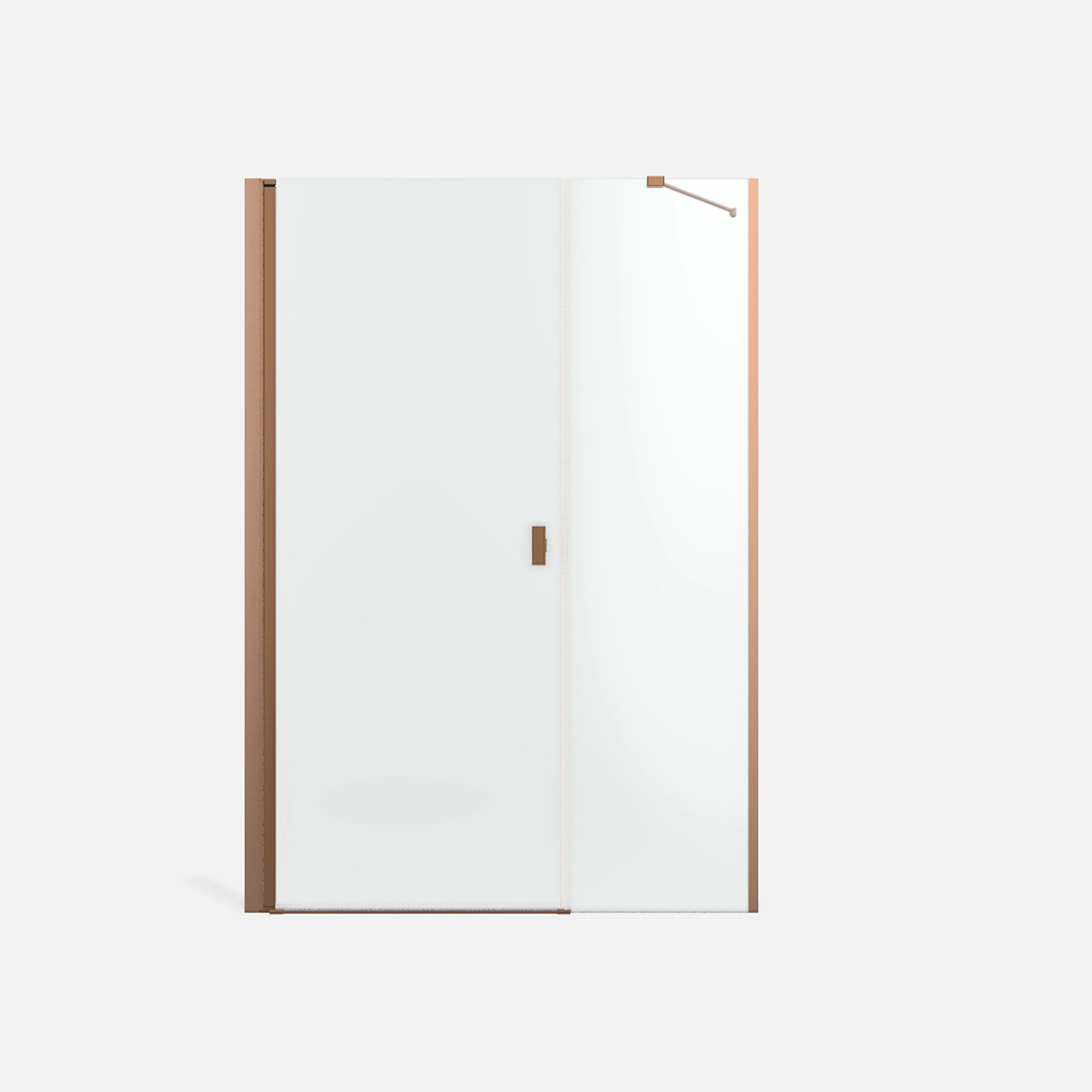 Noma 45 svängdörr vänster med sidopanel 1100 mm 6 mm glas me Bredd: 1100 mm, Borstad Koppar