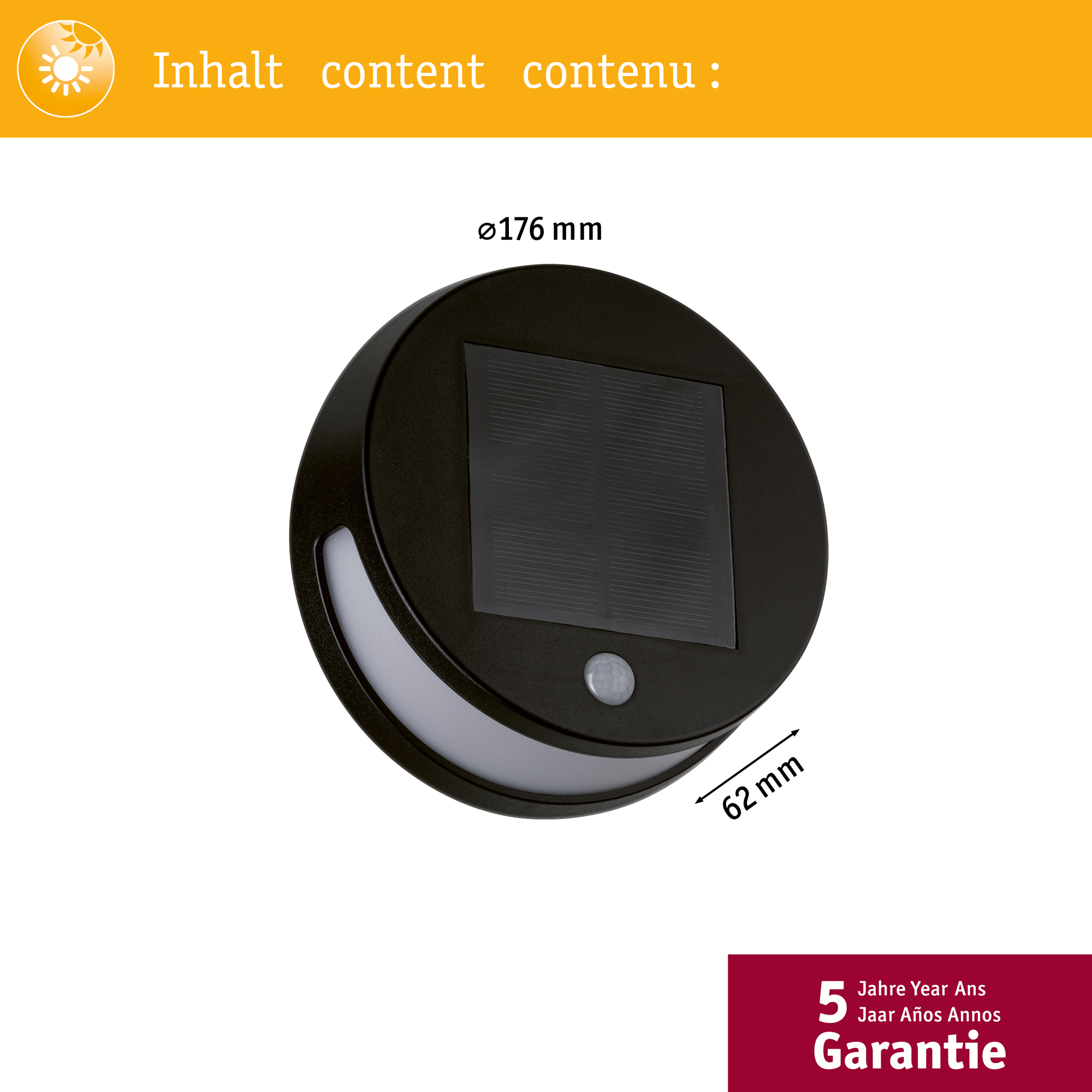 Fasadbelysning Solcell Paulmann Helena LED med Rörelsesensor IP44
