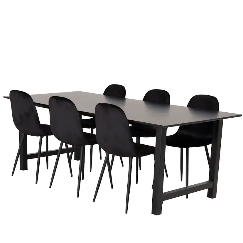 Matgrupp Venture Home Clara med 6 Pobbie Stolar Sammet