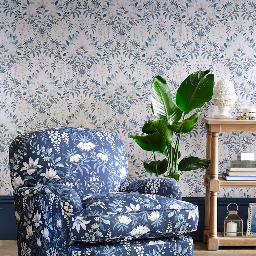 Tapet Laura Ashley Parterre Off Vit& Seaspray