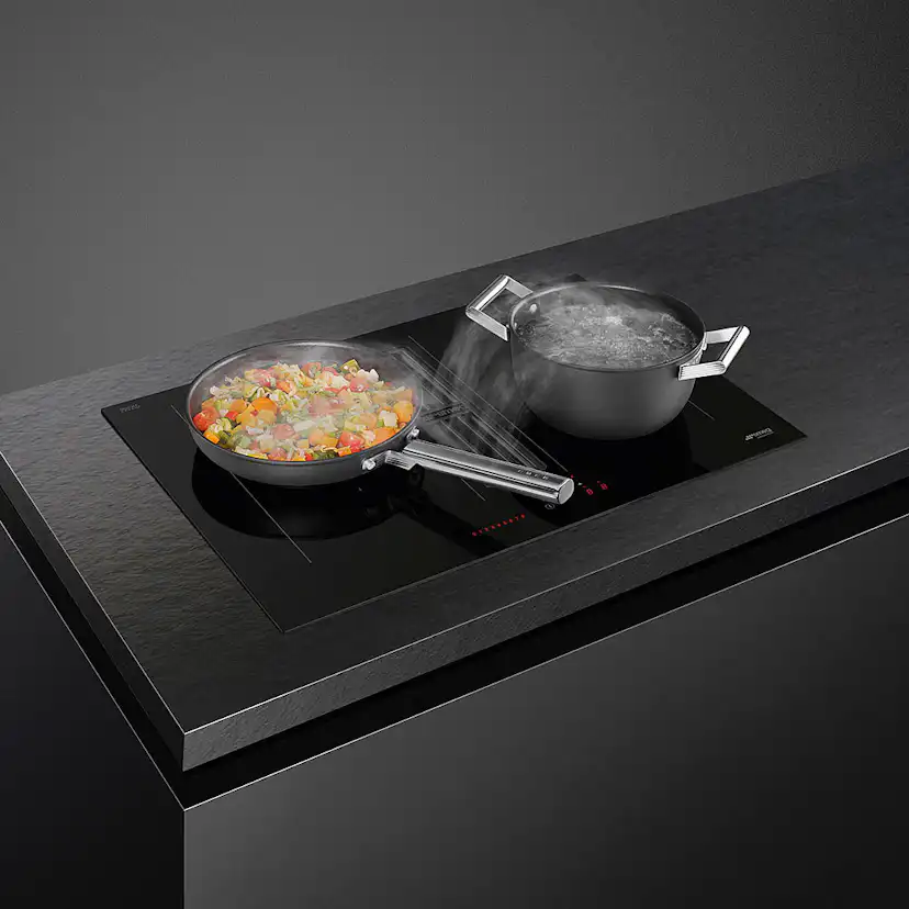 Induktionshäll Smeg HOBD472D2 med Fläkt