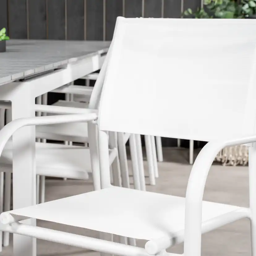 Levels Dining Table 224/324*100 - White Alu / Grey Aintwood Vit/Grå