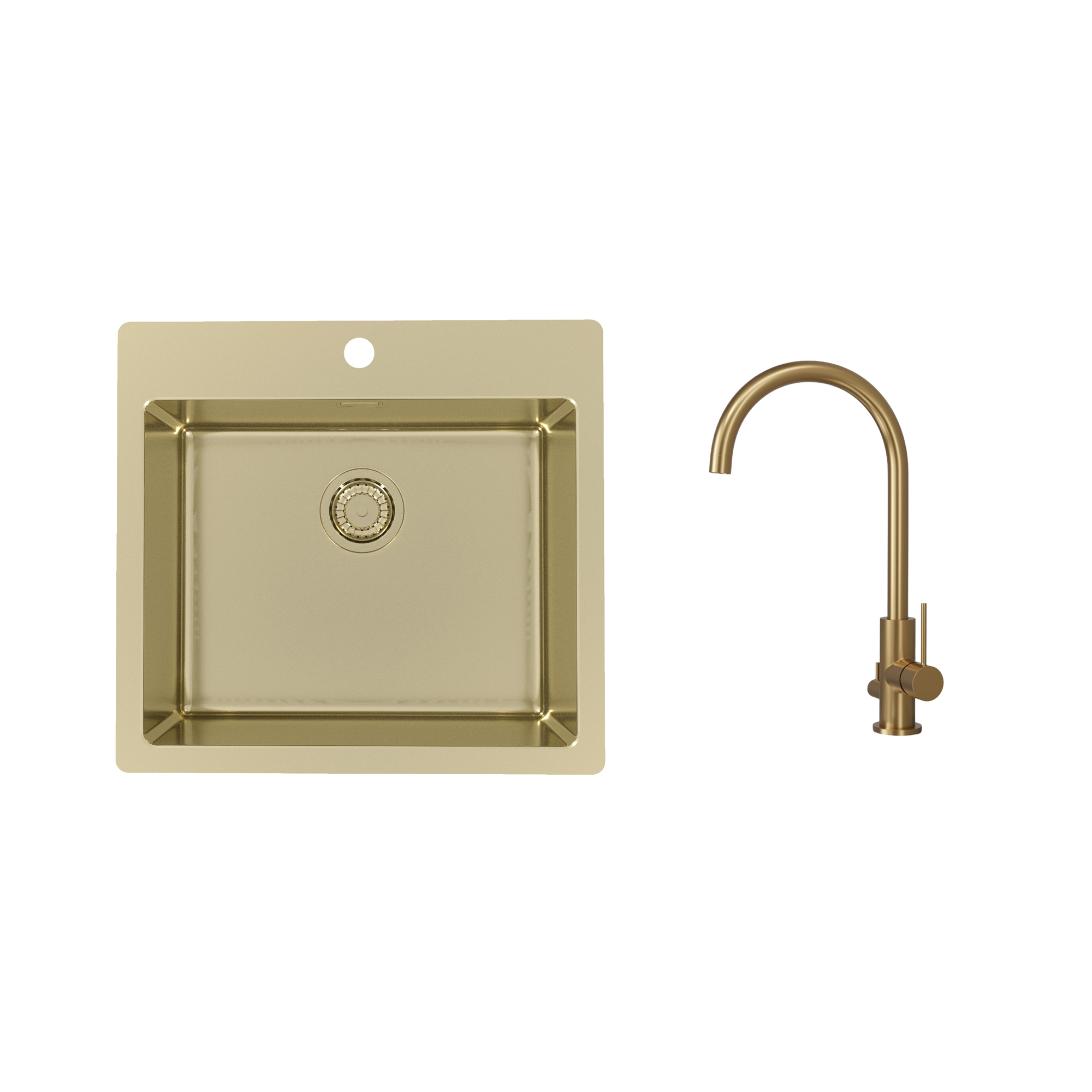 Diskho Stala Monarch-T50 med Köksblandare Scandtap Steel Equip D