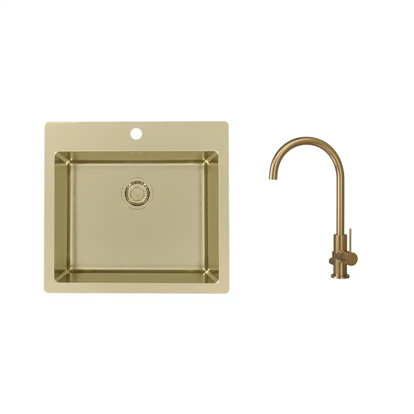 Diskho Stala Monarch-T50 med Köksblandare Scandtap Steel Equip D