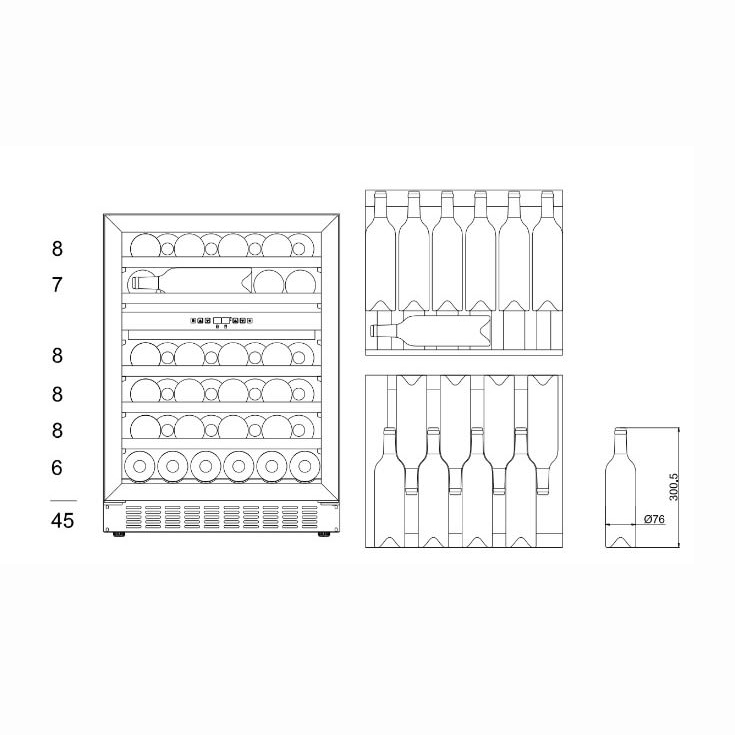 Vinkyl mQuvén WineCave 780 60D Stainless WCD60S-780