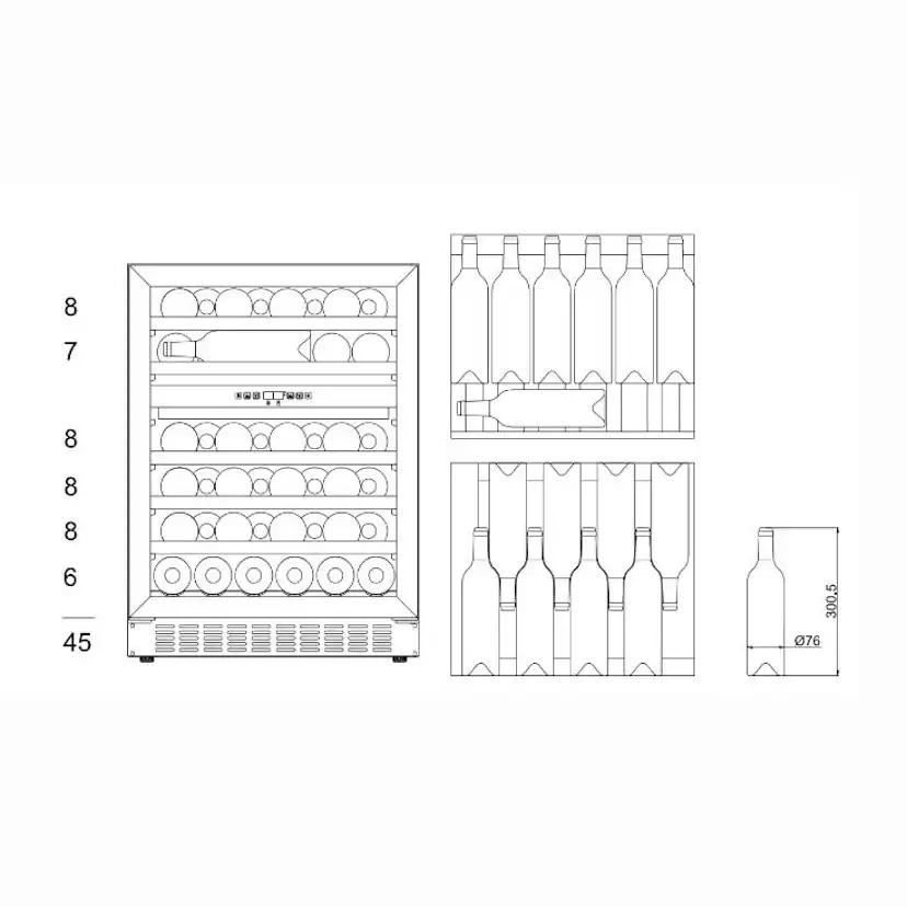 Vinkyl mQuvén WineCave 780 60D Stainless WCD60S-780