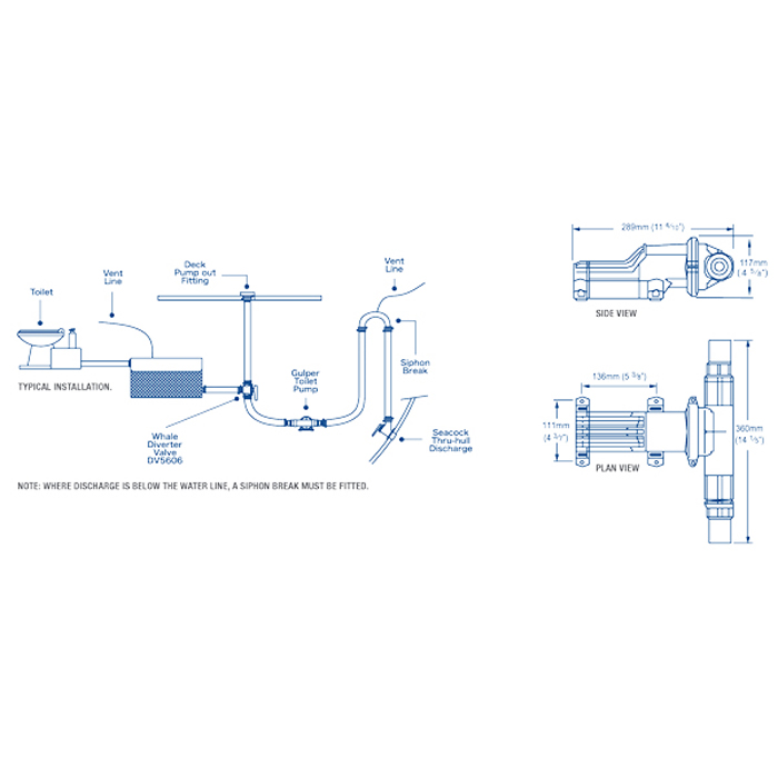 Gulper toalettpump 12 V