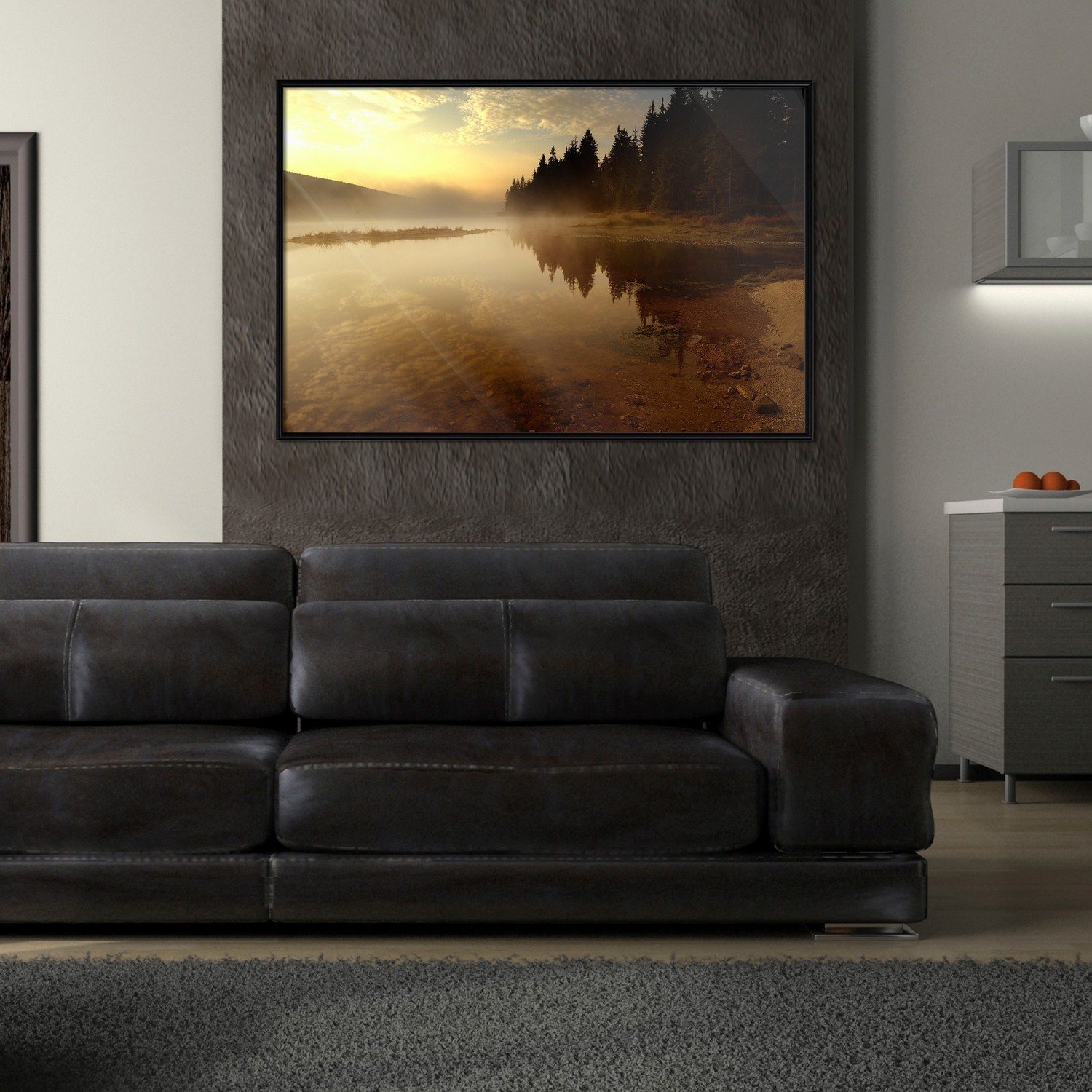 Affisch - Autumn Evening [Poster] 90x60 Svart ram, 90x60 cm