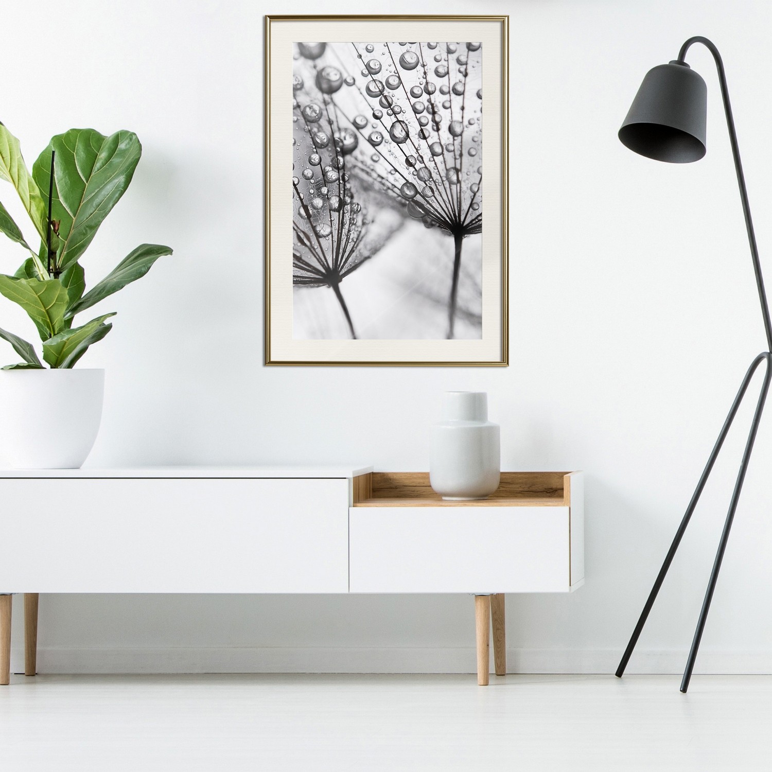 Affisch - Morning Dew [Poster] 40x60 Guld ram med passepartout, 40x60 cm