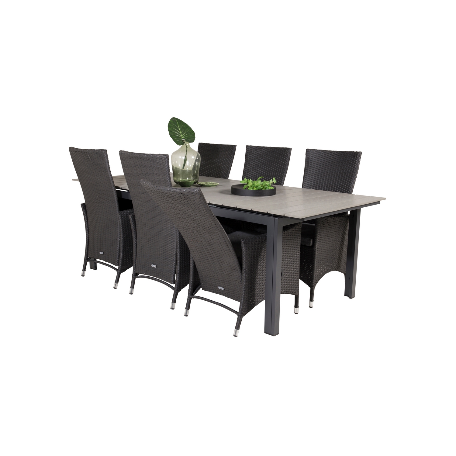 Levels Dining Table 224/324*100 - Svart Aintwood +Padova Arm Svart