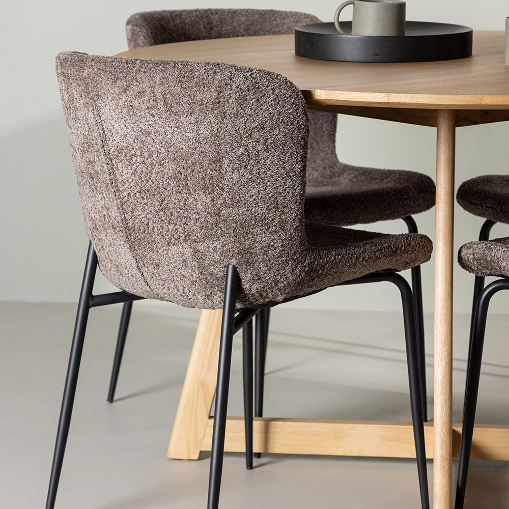 Matgrupp Venture Home Yakidon Ø120 cm med 4 st Modesto stolar