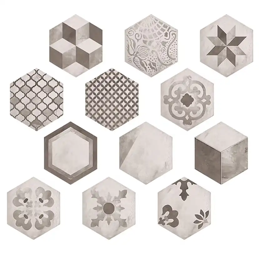 Kakeldekor Konradssons Terra Black Hexagon Mix 22x25 cm