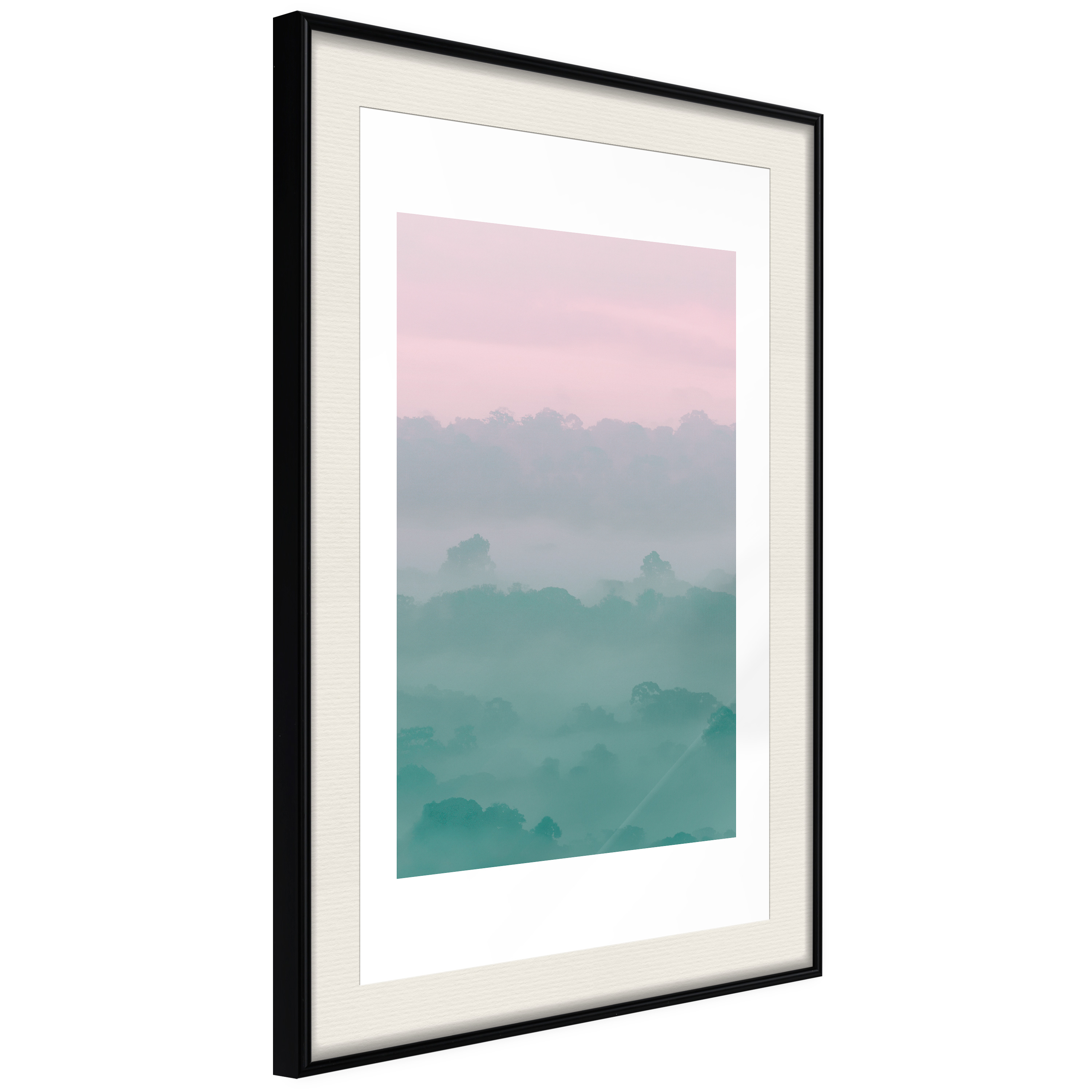 Affisch - Foggy Dawn [Poster] 30x45 Svart ram med passepartout, 30x45 cm
