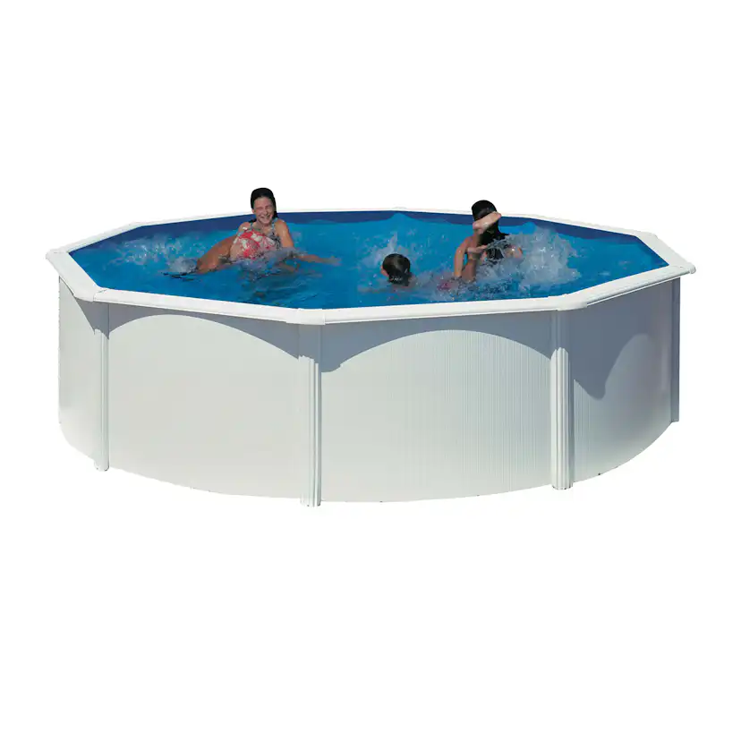 Basic Pool Rund Ø460 x 120 cm, Vit Ø460 cm, Djup: 120 cm, Färg: Vit